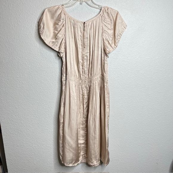 Banana Republic Size 2 Pintuck Champagne Party Dress - Picture 6 of 9